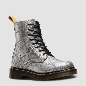 Silver Snakeskin Doc Marten Boots (vegan)